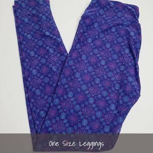 LuLaRoe OS Leggings One Size Purple Blue NEW